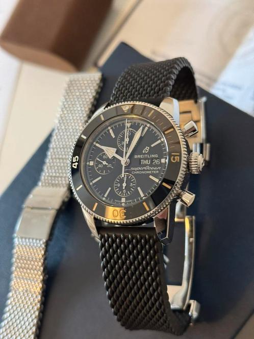 Breitling Superocean Heritage II Chronograph 44mm Full Set, Sieraden, Tassen en Uiterlijk, Horloges | Heren, Gebruikt, Polshorloge