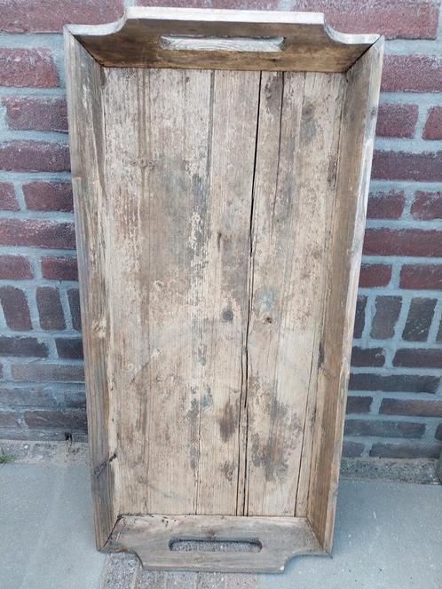 Houten Dienblad - Groot & Rustiek, Huis en Inrichting, Woonaccessoires | Dienbladen, Gebruikt, Hout, Rechthoekig, Ophalen