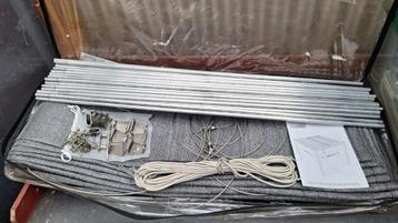 Harmonica schaduwdoek 3x3m incl. staalkabels, katrollen etc. beschikbaar voor biedingen