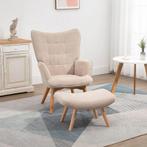 Fauteuil met Scandinavisch accent, voetenbank, Ophalen of Verzenden, Nieuw