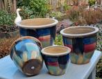 💥  4 stuks jaren 90 stijl bloempotten       samen voor :, Ophalen, Steen, Gebruikt, Rond