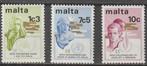1461. Malta 475/77 pfr. Jaardagen, Malta, Ophalen of Verzenden, Postfris