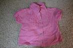 ROZE GERUITE BLOUSE met korte mouw Maat 80, Kinderen en Baby's, Babykleding | Maat 80, Ophalen of Verzenden, Zo goed als nieuw