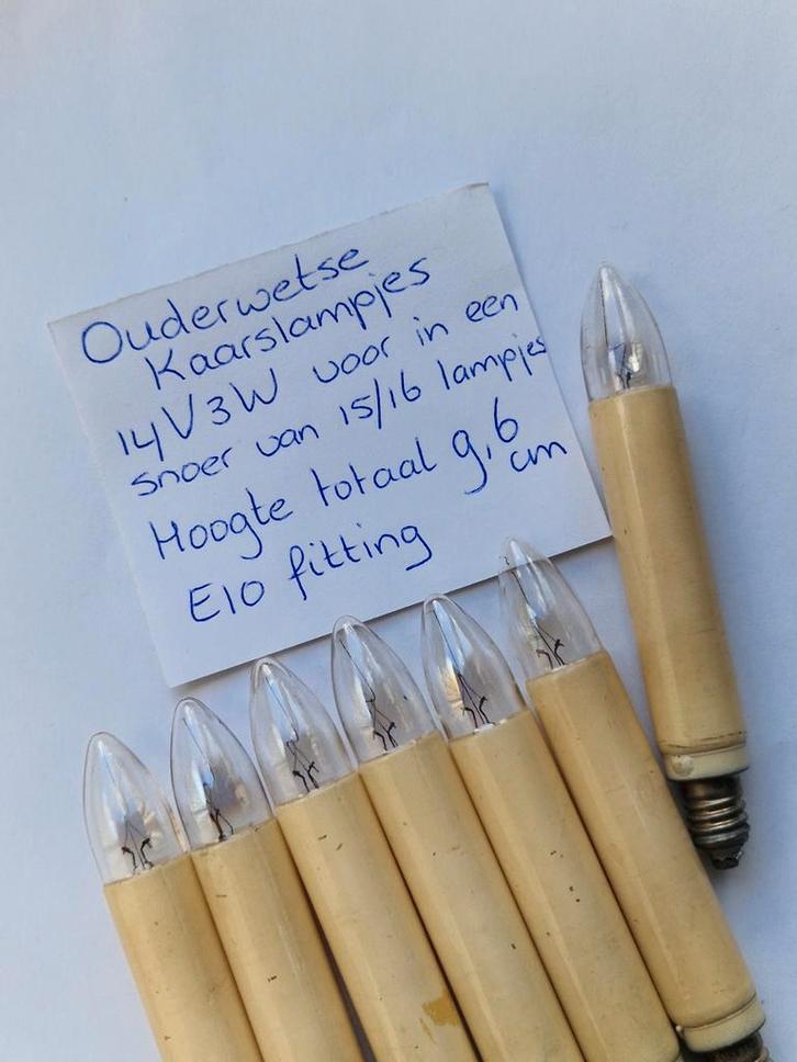 14V3W grote kaarslampjes reservelampjes kerstverlichting E10, Diversen, Kerst, Gebruikt, Ophalen of Verzenden