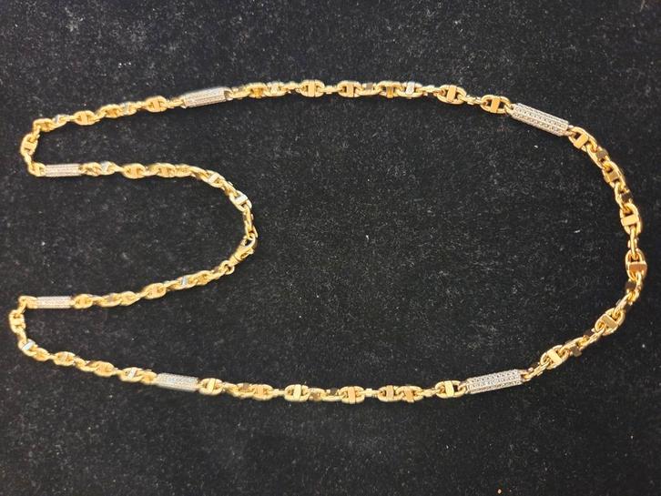 14 k gouden monte carlo ketting 38,3 gram 70 cm, Sieraden, Tassen en Uiterlijk, Kettingen, Nieuw, Goud, Goud, Ophalen of Verzenden