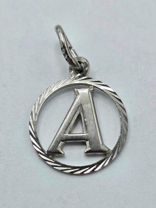 Zilveren Hanger Letter A, Sieraden, Tassen en Uiterlijk, Kettinghangers, Zo goed als nieuw, Zilver, Zilver, Overige voorstellingen