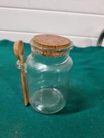 Honing of jam pot glas met lepel en dop, Ophalen of Verzenden