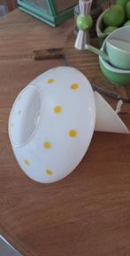 vintage glazen hanglampje met gele stippen, Huis en Inrichting, Lampen | Hanglampen, Ophalen, Zo goed als nieuw, Glas, Minder dan 50 cm