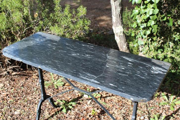 Brocante - Grote marmeren plaat in zwart!, Antiek en Kunst, Curiosa en Brocante, Ophalen