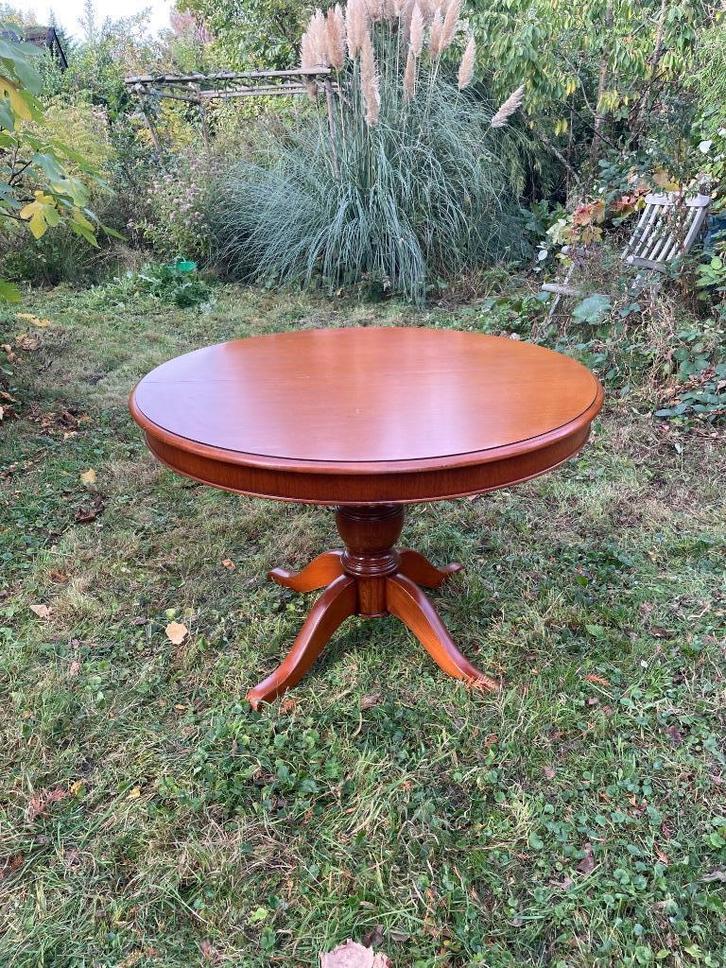mooie ronde en stevige eetkamertafel (verlengbaar), Huis en Inrichting, Tafels | Eettafels, Zo goed als nieuw, 50 tot 100 cm, 150 tot 200 cm