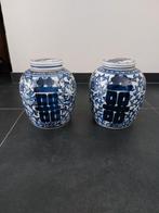 Blauwe chinese gemberpotten, Huis en Inrichting, Ophalen, Blauw, Aardewerk of Porselein, Zo goed als nieuw