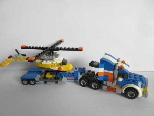 5765 Vrachtwagen met oplegger+helikopter. Verzenden mogelijk, Kinderen en Baby's, Speelgoed | Duplo en Lego, Zo goed als nieuw