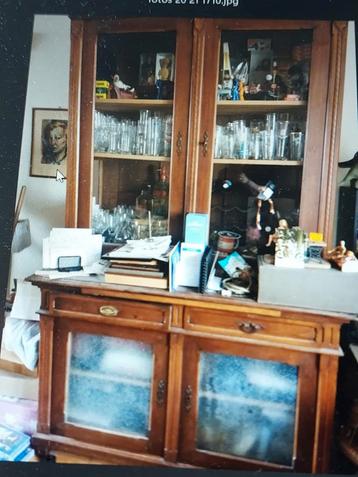 Antieke Bestekkast / Vitrinekast beschikbaar voor biedingen