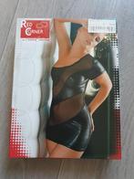 Sexy Zwart Wetlook Jurkje - Red Corner Cottelli - Maat L, Kleding | Dames, Zwart, Maat 42/44 (L), Nieuw, Boven de knie