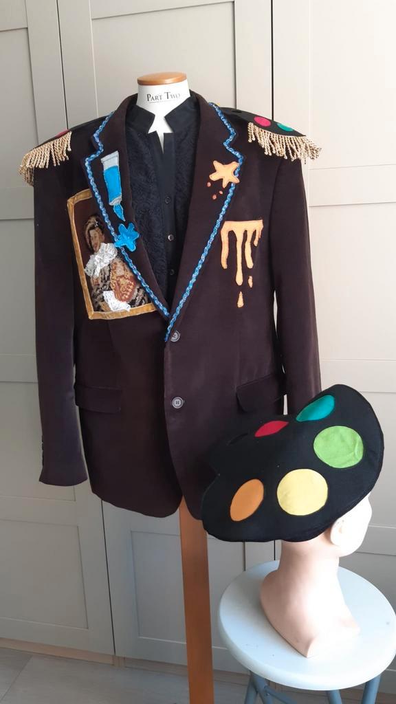 Schilder! Jasje met steek, Kleding | Heren, Carnavalskleding en Feestkleding, Zo goed als nieuw, Maat 52/54 (L), Ophalen of Verzenden