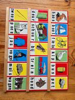 Oude Leesplank - haas boot fiets, Antiek en Kunst, Antiek | Schoolplaten, Ophalen of Verzenden