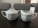 Suikerpot met deksel en melkkannetje Saks blauw, Gebruikt, Overige typen, Ophalen of Verzenden, Overige stijlen