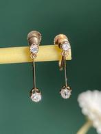 Antieke 14 k gouden schroefoorbellen en oudslijpsel diamant, Ophalen, Goud, Broche
