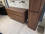Massief eiken houten badmeubel met ronde hoeken 140cm waskom, Huis en Inrichting, Badkamer | Badkamermeubels, 100 tot 150 cm, Nieuw