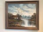 Gesigneerd olieverfschilderij ‘Charles’ – rustiek landschap, Antiek en Kunst, Kunst | Schilderijen | Klassiek, Ophalen of Verzenden