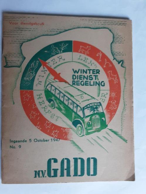 HOOGEZAND,GRONINGEN, N.V. G.A.D.O. DIENSTREG. 5 OCTOBER 1947, Verzamelen, Spoorwegen en Tramwegen, Gebruikt, Bus of Metro, Overige typen