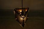 Midmod 3hoek hanglamp glas, smoked glass Kronobergs pendant, Gebruikt, Glas, Ophalen of Verzenden, Midcentury