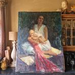 Olieverf schilderij portret antiek brocante shabby chic, Ophalen