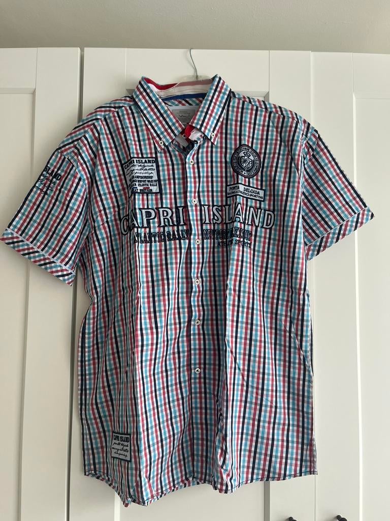 Geruit heren overhemd maat 3XL korte mouw, Kleding | Heren, Grote Maten, Ophalen of Verzenden, Zo goed als nieuw, Blauw, Overhemd