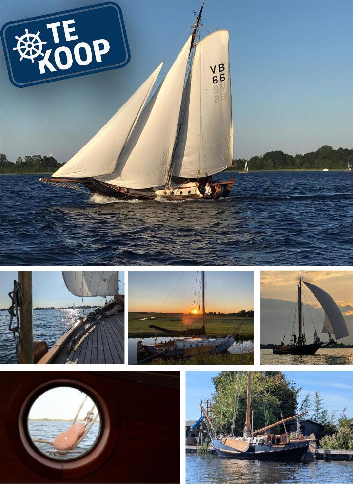 Vredenburgh Schokker, Watersport en Boten, Platbodems, Gebruikt, 9 tot 12 meter, Polyester, Diesel, Ophalen