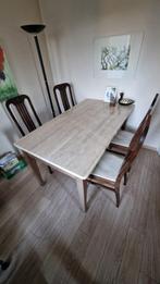 eettafel met 4 stoelen, Huis en Inrichting, Tafels | Eettafels, Ophalen, Gebruikt, 100 tot 150 cm, 50 tot 100 cm