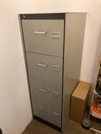 Retro Gispen dossierkast grijs/zilver, Gebruikt, 100 tot 150 cm, Meerdere deuren, Metaal