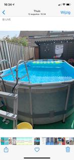 Ovaal zwembad l427xb250xh100 incl. Pomp en trap, Ophalen, 200 tot 300 cm, 80 tot 120 cm, Zo goed als nieuw