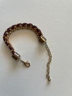 Armband mer bruin lint erdoor gevlochten/ goudkleurig, Ophalen of Verzenden, Zo goed als nieuw, Bruin