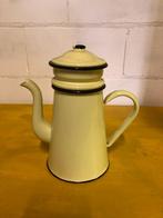 Crème emaille koffiepotje met filter, Ophalen of Verzenden