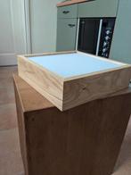 Vierkante plafondlamp met houten zijkanten, Ophalen, Zo goed als nieuw, Hout
