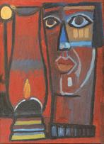 Schilderijtje van Yousif Chati Abadi (Irak 1954), Ophalen of Verzenden, Minder dan 50 cm, Schilderij, Minder dan 50 cm