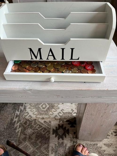 Houten Postbak met Lade - Landelijke Stijl Mail Organizer, Huis en Inrichting, Woonaccessoires | Krantenbakken en Lectuurbakken