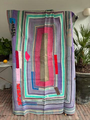 Vintage Kantha Quilt Deken Sari India beschikbaar voor biedingen