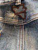 Maat 50 stretch rechte (straight) pijp met borduursel, Kleding | Dames, Spijkerbroeken en Jeans, Blauw, Overige jeansmaten, Nieuw