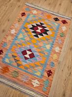 Handgeweven oosterse wollen kelim 130x87, Info@SlatsAntiek.nl, Crème, 100 tot 150 cm, Perzisch