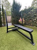 Zwarte brede halterbank / bench press black, Sport en Fitness, Ophalen, Gebruikt, Fitnessbank