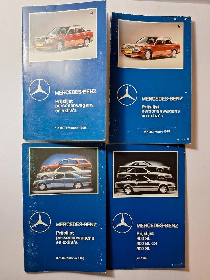 Mercedes 4 prijslijsten 1989, Boeken, Auto's | Folders en Tijdschriften, Gelezen, Mercedes, Ophalen of Verzenden