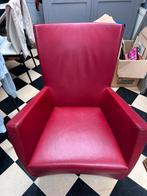 Rode leren Montis Windy fauteuil, Huis en Inrichting, Ophalen, Zo goed als nieuw, 50 tot 75 cm, Leer