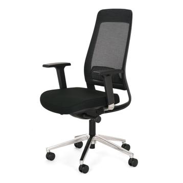 bureaustoel ergonomisch AHLederra zwart chrome beschikbaar voor biedingen