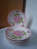 AH gebaksborden pioenroos 4,- p.st. *eureka*, Ophalen of Verzenden, Zo goed als nieuw, Bord(en), Overige stijlen