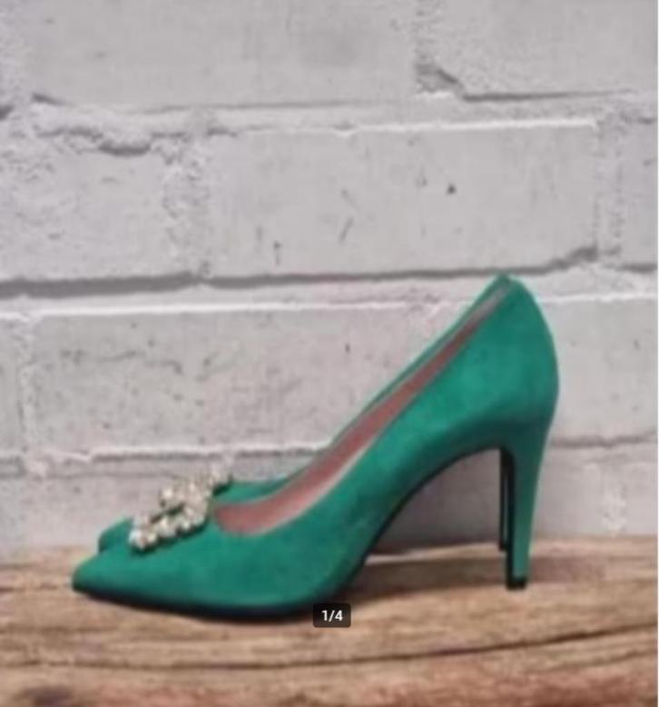 Copenhagen Shoes - Mooie leren heels maat 40 - Nieuw €199, Kleding | Dames, Schoenen, Nieuw, Pumps, Groen, Ophalen of Verzenden