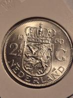 2 1/2 Gulden 1960 - Koningin Juliana, Koningin Juliana, Zilver, Ophalen of Verzenden, Losse munt
