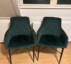 donkergroene velvet stoelen, Huis en Inrichting, Stoelen, Ophalen, Zo goed als nieuw, Stof, Twee