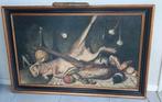 Groot schilderij jachttafereel gesigneerd Nino Parola, Antiek en Kunst, Ophalen of Verzenden