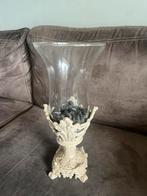 Vintage Vaas Polyresin / Glas Windlicht., Huis en Inrichting, Overige kleuren, Ophalen of Verzenden, Minder dan 50 cm, Glas